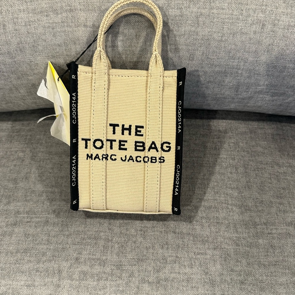 Marc Jacobs Cream and Black Mini Tote Bag
